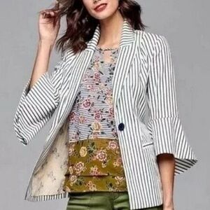 Stunning Striped Blazer with Bell Cuffs by CAbi